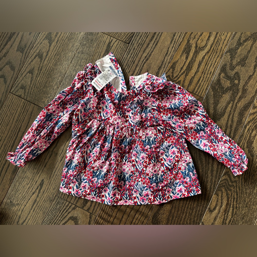 Jacadi toddler girl floral blouse 3T